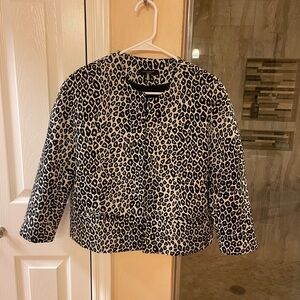 Ann Taylor Black and White Leopard Print Jacket